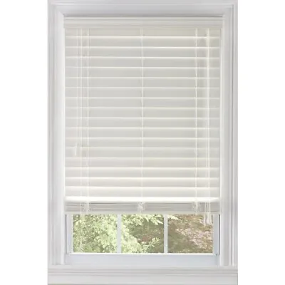 Bali Corded Faux Wood Plantation Horizontal Blind - White - 2 In. Slat - Sizes • $29.99