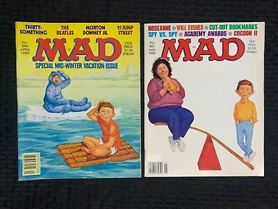 1989 MAD MAGAZINE #286 & 287 FN 6.0 Alfred E Neuman / Roseanne LOT Of 2 • $15.25