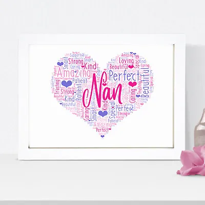 Personalised Special Nan Nanny Framed Print Gift Wall Art Present Birthday Gifts • £10.49