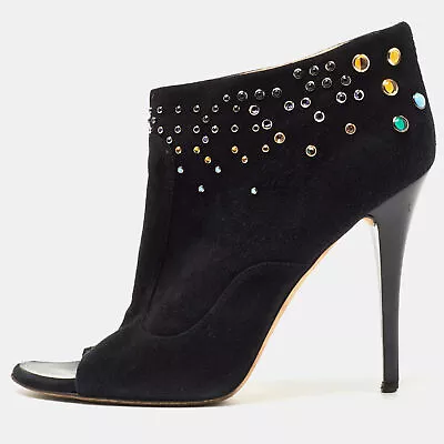 Giuseppe Zanotti Black Suede Studded Boots Size 41 • $101.85