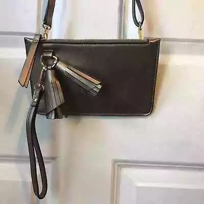 Melie Bianco Mini Faux Leather Crossbody Purse Wristlet • $21