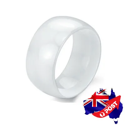  12mm Big Wide Ceramic Plain Band Ring Wedding Engagement Ring Women Men Gift • $8.41