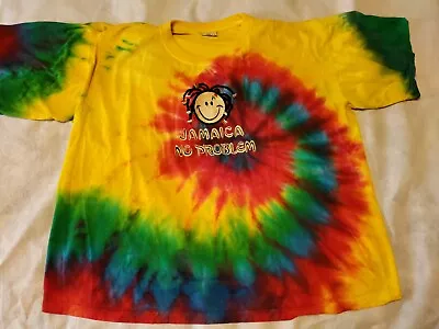 Vintage Jamaica Tie Dye T Shirt XXL No Problem Embroidered Rasta • $17.50