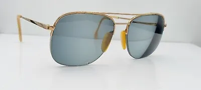 Vintage Zeiss Gold Plated Gold Pilot Half-Rim Sunglasses FRAMES ONLY • $37.40