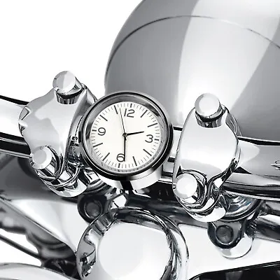 7/8  1  Motorcycle Handlebar Mount Clock Chrome Motorbike Fit For Harley Cruiser • $12.48