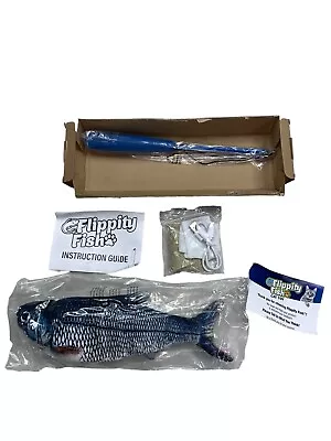 Flippity Fish Cat Toy Motion Activated Interactive Rechargeable Catnip & Pole • $11