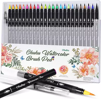 Ohuhu Watercolor Brush Markers Pen Set Of 24 Water Based Drawing Marker Brus... • $40.79