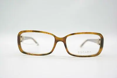 Vintage Escada VES256 Braun Gold Angular Sunglasses Frame Eyeglasses NOS • $67.25
