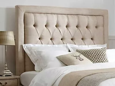 Beautiful Luxury SPECIAL Button BW BED HEADBOARD IN TURIN FABRIC 30  TALL • £99.99