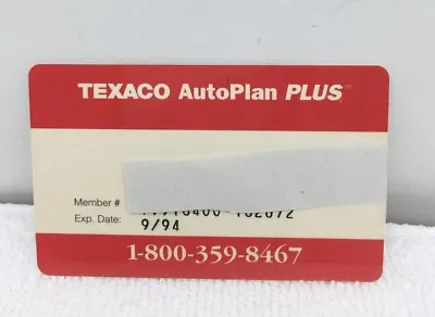 TEXACO AutoPlan PLUS Membership Card Vintage 1993 • £14.24