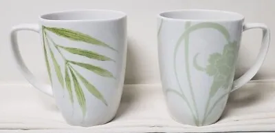 CORELLE Coordinates BAMBOO LEAF & ELOQUENCE Mugs 12oz IMPERFECT / Light Scrapes • $14.95