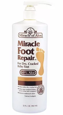 Miracle Foot Repair Cream Bottle With Pump 60% Ultra Aloe Vera 32 Oz.  • $53.98