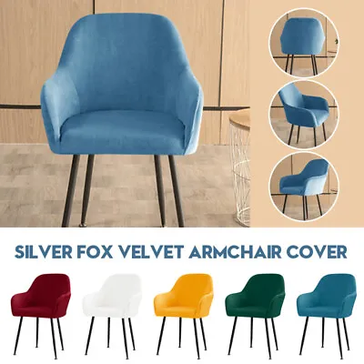Soft Elastic Velvet Fabric Dining Seats Chair Covers Armchair Stretch Slipcover • $20.79