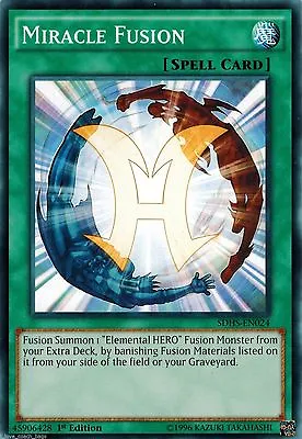 Miracle Fusion - SDHS-EN024 - Common - 1st Edition X 1 MINT YU-GI-OH! English • $1.99