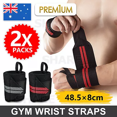 Weight Lifting Gym Training Wrist Support Straps Wraps Muscle Bodybuilding • $7.45