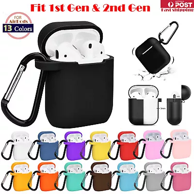 $7.99 • Buy For Apple Airpods 1 & 2 Shockproof Silicon Slim Skin Charging Case Rubber Cover
