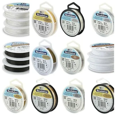 Beadalon® 49 Strands Bead Stringing Wire Stainless Steel * Many Colors & Sizes • £23