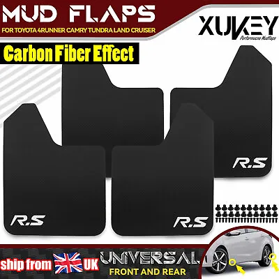 4 X Universal Carbon Fiber Racing Sport Mud Flaps Splash Guards Car Protection • £18.49