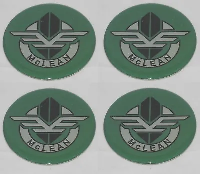 4 - GREEN McLEAN WIRE WHEEL RIM CENTER CAP ROUND 2.50  63.5mm STICKER LOGO • $14.50