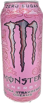 New Monster Energy Ultra Strawberry Dreams Zero Sugar Drink 1 Full 16 Floz Can • $14.99