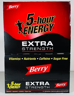 5 Hour Energy EXTRA STRENGTH 24 BERRY Shots 5HR Sugar Free HR B6 B12 • $53.99