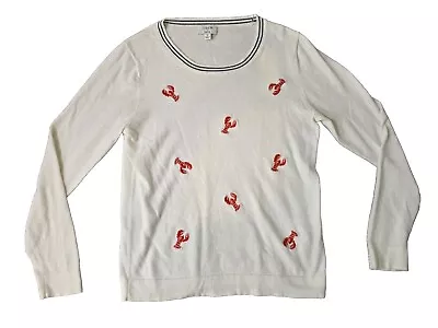 J Crew Womens Small Lobster Print Teddie Sweater  • $28