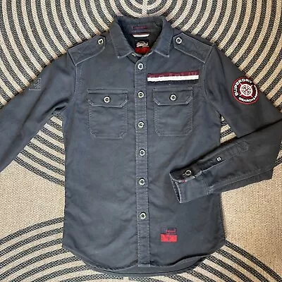 Vintage SuperDry Ultimate Moleskin Over Shirt Army Corp Jacket Grey Unisex • $44.80