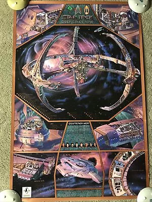 Star Trek Deep Space Nine Cutaway Poster With Defiant 36 X 24 SciPubTech 1995 • $175