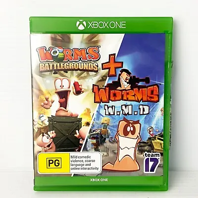 Worms Battlegrounds + Worms WMD - Xbox One - Tested & Working - Free Postage • $44.88