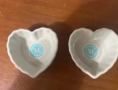 2x Martha Stewart 4”Scalloped Heart Shaped Stoneware Baking Serving Dish • $24.88