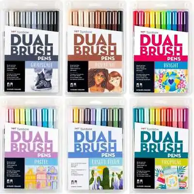 Tombow Dual Brush Art Marker Pens 10 Pack Bright Pastel Tropical Palette • $41.90