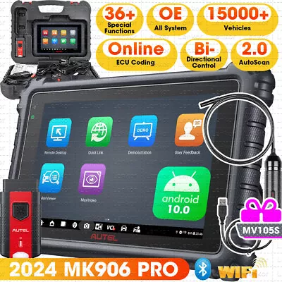 2024 Autel MK906 PRO Maxisys MK906BT OBD2 EOBD Car Diagnostic Scanner KEY Coding • $1139