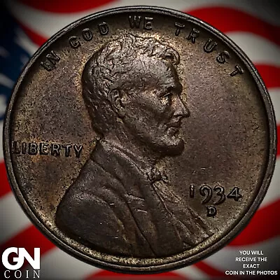 1934 D Lincoln Cent Wheat Penny X6967 • $6