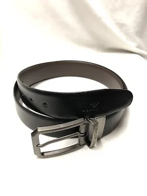 £5.50 • Buy Men’s Armani Brown BlackLeather Size 34 To 36 Waist Nw Reversible Belt(uk03741)