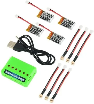4pcs 3.7V 220mAh LiPo Battery&6-in-1 Charger & JST-PH 2.0 Cable For FPV RC Drone • £19.99