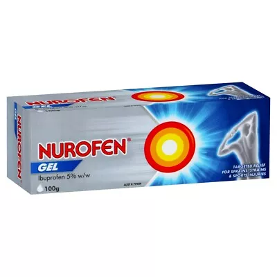 Nurofen Gel 100g Pain & Inflammation Relief Sprains Strains Ibuprofen 5% W/w • $27.55