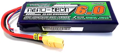 £49.99 • Buy Turnigy Nano-Tech 6000mAh 3s 25c - 50c Softcase LiPo Battery W/ XT90 Connector