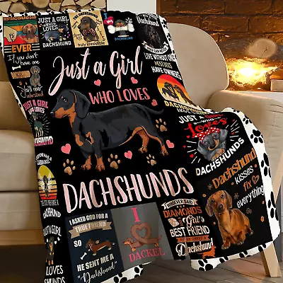 Dachshund Throw Blanket Dachshund Dog Pattern Blanket Super Soft Cozy Blanket • $32.35