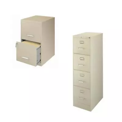 Scranton & Co 2 Drawer And 4 Drawer Letter File Cabinet Set In Putty • $367.59