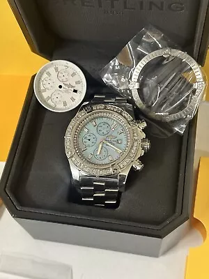 Breitling Super Avenger Blue Mother Of Pearl Diamond- A13370 Read Description • $4500