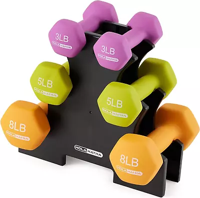 Neoprene Dumbbell Free Hand Weight Set With Storage Rack Ideal For Home Gym Exe • $74.99