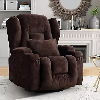 Recliner Chair Manual Swivel Glider Accent Chair Rocking Chair Sofa W/Cup Holder • $319.99