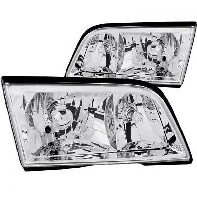 ANZO 121081 Crystal Headlights Lamp Chrome For 94-00 Mercedes Benz C Class W202 • $210.95