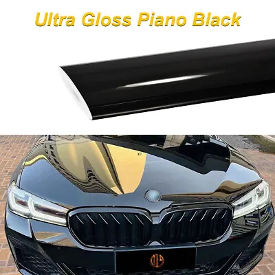 Premium Ultra Gloss PET Liner Piano Black Vinyl Wrap Air Release Bubble Free • $9.98