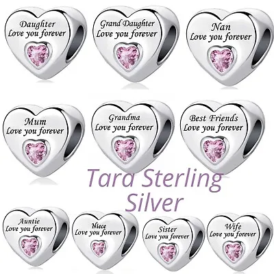 925 Sterling Silver Love You Forever Charm Bracelet Birthday Gift Christmas • £8.45