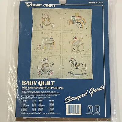 Vtg Vogart Kit Quilt Top Baby Toys 8743B Embroidery Fabric Paint Stamped Design • $24.99