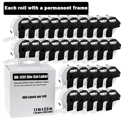 30Rolls DK-1201 DK1201 Address Label 50 Frame 29mm×90mm For Brother QL-720NW • $130.99