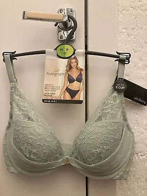 Gorgeous BNWH M&S Rosie @ Autograph Mint Mesh Spot Padded High Apex Plunge Bra • £13.50