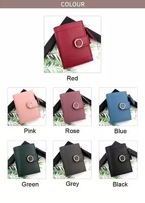 Ladies Short Small Money Purse Wallet Women Leather Folding Coin Card Holder UK • £5.49