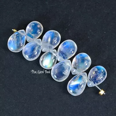 11 Carat Rainbow Moonstone Smooth Moonstone Pear Briolette Bead (10) • $24.99